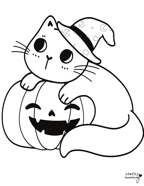 halloween cat coloring page  printables coloring home