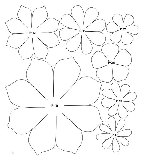 printable  paper flower petal templates addictionary