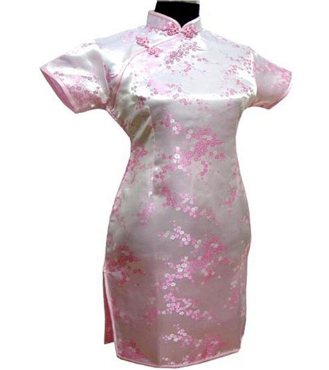 buy vintage light pink chinese female satin cheongsam