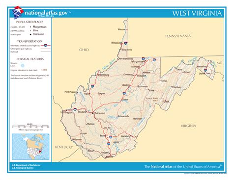 large detailed map  west virginia state west virginia state usa maps   usa maps