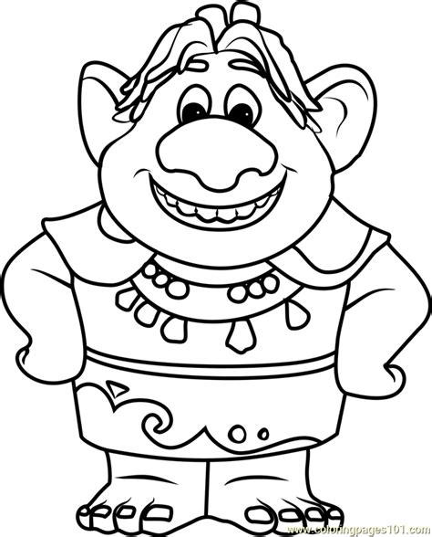 frozen trolls coloring page