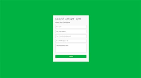 html form template pulp