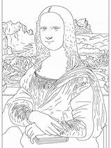 Coloring Pages Mona Lisa Famous Artist Painting Fine Paintings Artists Color Kids Book Print Cliparts Colouring Printable Sheets Coloriage Artwork sketch template