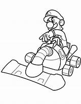 Luigi Kart Coloring Wii sketch template