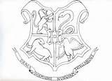 Hogwarts Crest Potter Harry Coloring Pages Gryffindor Drawing Outline Houses Ravenclaw Drawings Colouring Clipart Printable Color Castle Print House Getdrawings sketch template