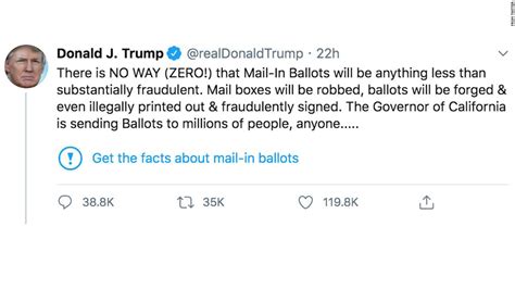 Fact Checking Trump S Recent Mail In Voting Claims Cnn
