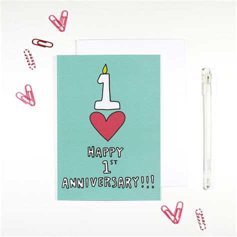 happy st anniversary card  angela chick notonthehighstreetcom