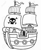 Coloring Pirate Piratas Barcos sketch template