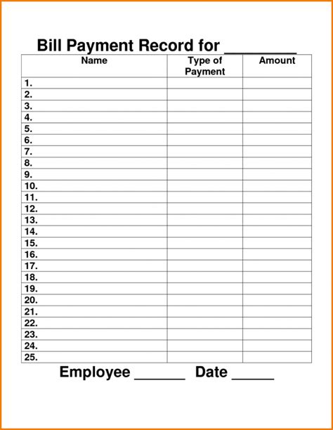payment record template charlotte clergy coalition