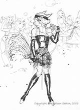 Pages Flappers Colouring Flapper Coloring Larger Printablecolouringpages Credit sketch template