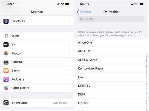 tv provider feature  iphone