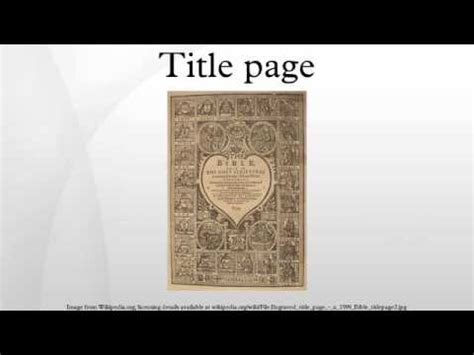 title page youtube