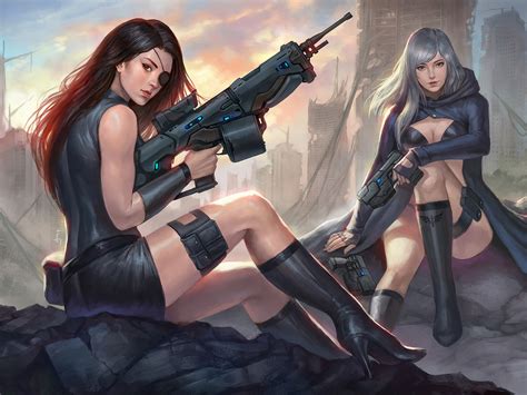 guns girls  resolution hd  wallpapers images backgrounds   pictures