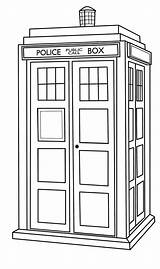 Tardis Outline Colouring Drawings Dalek Vectorified sketch template