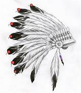 Headdress Indian Drawing Head Native American Chief Tattoo Tattoos Drawings Dress Feather Draw Skull Dessin Indien Feathers Indienne Plume Indio sketch template