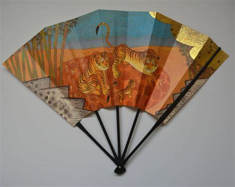 decorative fan bamboo  paper card japanese ohgi etsy