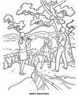Coloring Pages Mountains Park Arbor Smoky Great National Parks Smokey Forest Mountain Family Kids Printables Color Holiday Honkingdonkey Usa Go sketch template