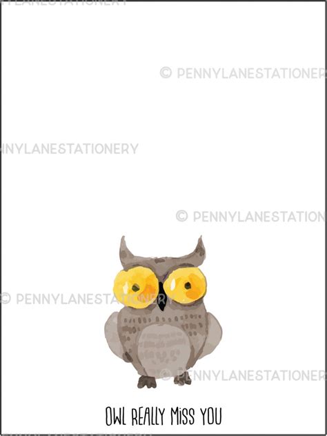 printable owl    greeting card farewell etsy