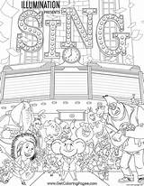 Sing Coloring Pages Movie Printable Color Print sketch template