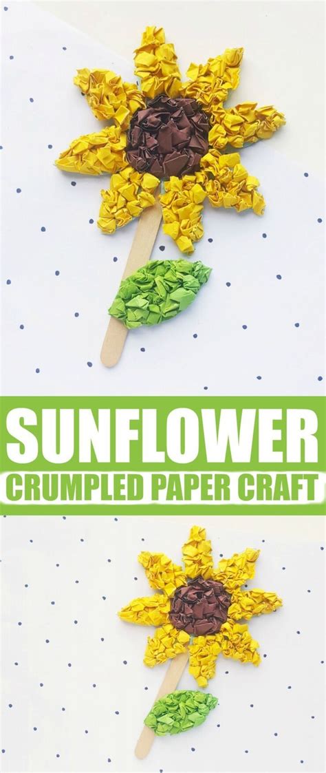 crumpled paper sunflower craft   fun summer craft  kids