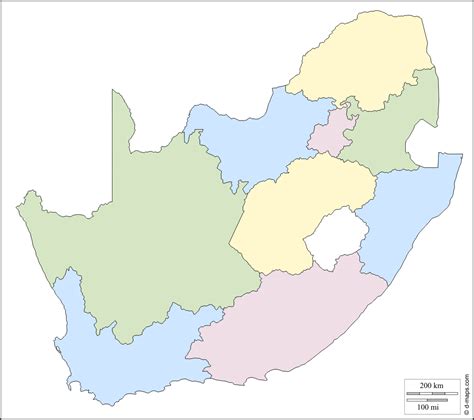 printable blank map  south africa  countries