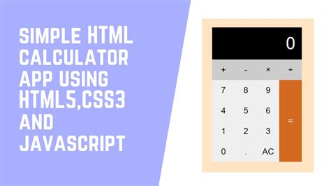 build  simple html calculator app  htmlcss  javascript youtube