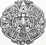 Aztec Mayan Azteca Calendario Mayans Incas Maya Mayas Tatuajes Civilizations Aztecas Pinte Piedra Sundial Bulkcolor sketch template