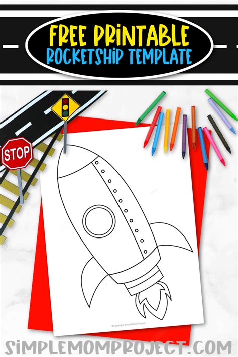 printable rocket ship template simple mom project