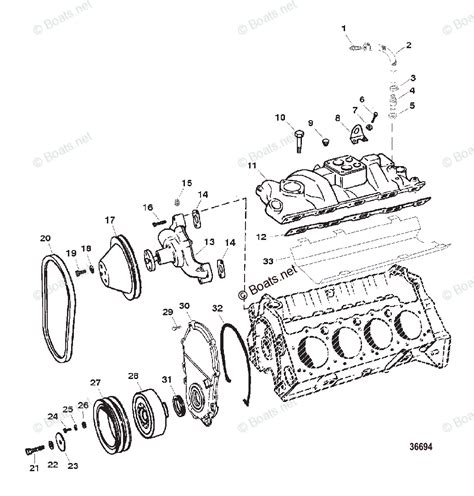 mercruiser sterndrive gas engines oem parts diagram  intake manifold