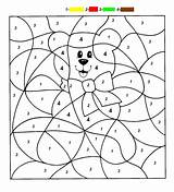 Number Color Pages Coloring Esl Kids Materials Teaching Bear sketch template