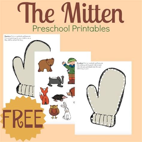 mitten characters  printables