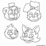 Foxy Coloring Pages Nights Freddys Five Fnaf Bonnie Mangle Template sketch template