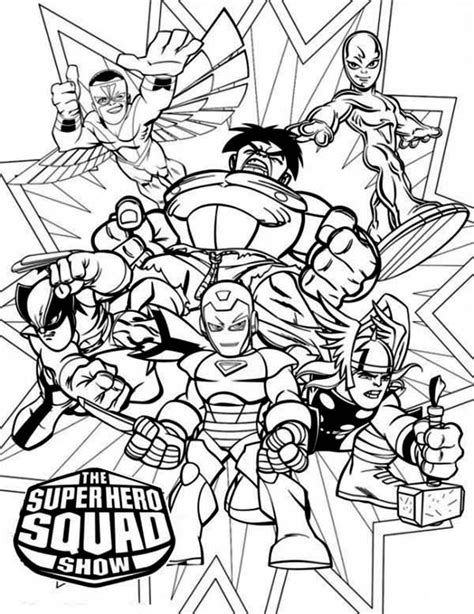 super hero squad coloring pages  getdrawings