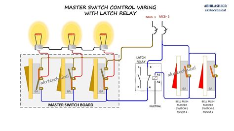 master control  latching relay connection diagram