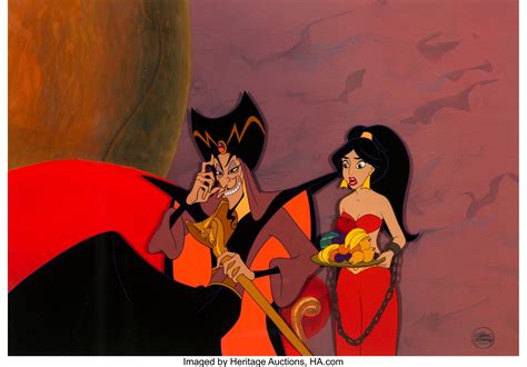 aladdin jasmine and jafar presentation cel and master production lot