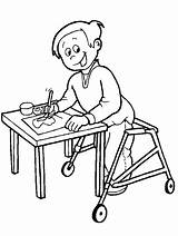 Coloring Pages Disabilities People Children Needs Special Kids Para Colorear Disability Sheets Cerebral Book Discapacidad La Un Color Boy Skills sketch template