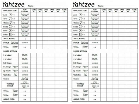 printable yahtzee score cards printable world holiday