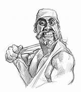 Hulk Hogan Pages Coloring Sketch Caricature Sg Template His Digital Wrestling sketch template