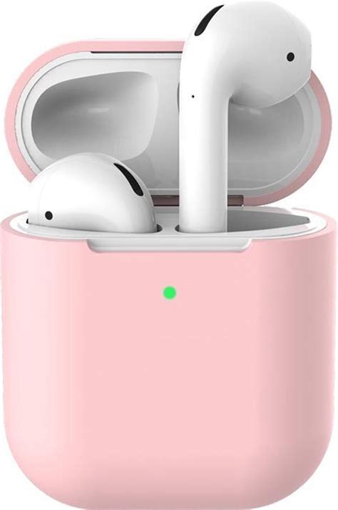 beschermhoes voor apple airpods roze siliconen case geschikt voor apple airpods   bolcom