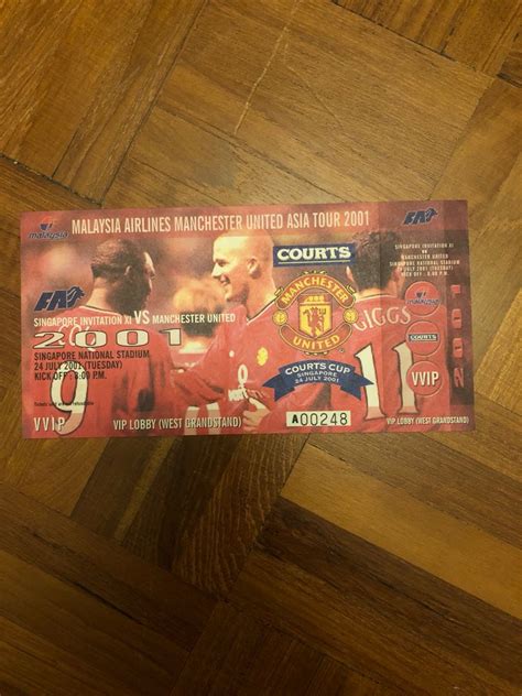 official unused vvip manchester united ticket hobbies toys