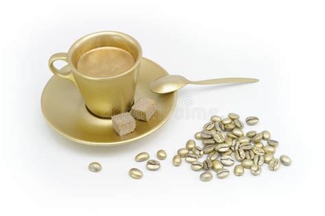 gold coffee stock image image  bean fresh gourmet