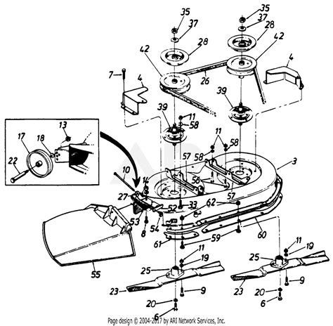 mtd   lt   parts diagram    mower deck