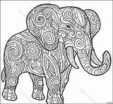 Mandala Elephant Adults sketch template