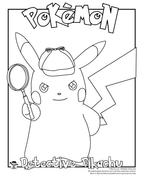 detective pikachu coloring page woo jr kids activities pokemon