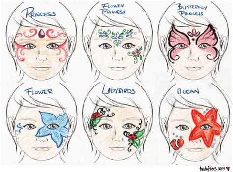 face painting designs     lof bees