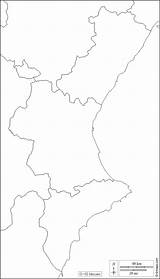 Valenciana Provincias Blanco Fronteras Mudo España Ciudades sketch template