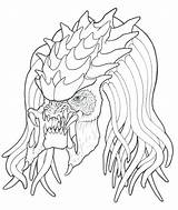 Coloring Alien Pages Predator Scary Drawing Face Getcolorings Aliens Printable Getdrawings Color sketch template