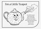 Nursery Tea Pot Rhyme Rhymes Coloring Sheets Preschool Little Kids Crafts Choose Board Words sketch template
