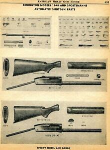 pg print ad  remington model   sportsman  shotgun parts list ebay
