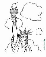 Coloring Statue Liberty Pages 4th July sketch template